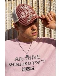 Ed Hardy - Uo Exclusive Red Check Trucker Cap - Lyst