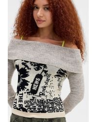 Urban Outfitters - Uo Bardot Graphic Knit Top - Lyst
