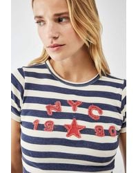 BDG - Stripe Nyc 1990 Baby T-shirt Xs At Urban Outfitters - Lyst