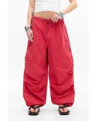 Jaded London - Red Parachute Cargo Trousers - Lyst