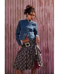 Urban Outfitters - Uo Olga Check Hitched Midi Skirt - Lyst