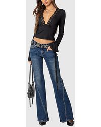 Edikted - Colton Boot Cut Low Rise Jeans - Lyst