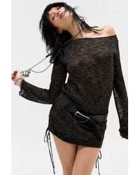 Silence + Noise - Silence + Noise Lotus Metallic Knit Mini Dress - Lyst