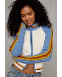 BDG - Ruby Ribbed Knit Mockneck Zip-Up Cardigan - Lyst