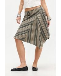Urban Outfitters - Uo Suri Stripe Asymmetric Skirt At - Lyst