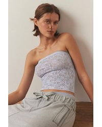 Out From Under - Divine Sheer Lace Diamante Tube Top - Lyst
