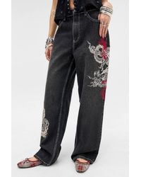 Ed Hardy - Black Dragon Straight Leg Jeans - Lyst