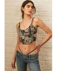Out From Under Margot Newspaper Corset - Black