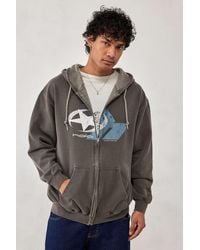 Urban Outfitters - Uo Brown Halo Zip-through Hoodie - Lyst