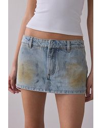 Lioness - Rhode Denim Low-Rise Mini Skort - Lyst