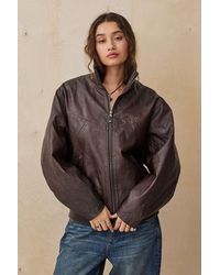 BDG - Frances Faux Leather Bomber Jacket - Lyst