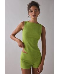 Vintage & ReMADE by UO - Remade By Uo Remnants Textured Knit Asymmetric Hanky Hem Tank Top - Lyst