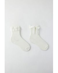 Urban Outfitters - Lace Bow Crew Sock - Lyst