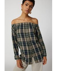 Urban Renewal - Remade Off-The-Shoulder Flannel Tunic - Lyst