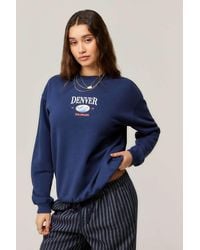 Urban Outfitters - Uo Navy Denver Embroidered Sweatshirt - Lyst