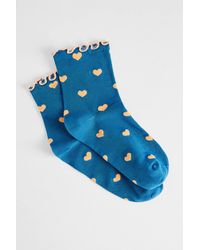Out From Under - Heart Polka-dot Lettuce Edge Ankle Socks - Lyst