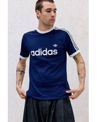 adidas - Originals Night Indigo 3-stripes Ringer T-shirt - Lyst