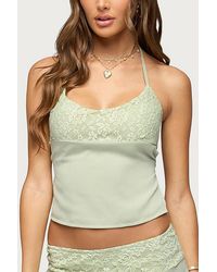 Edikted - Evia Lacey Backless Halter Top - Lyst