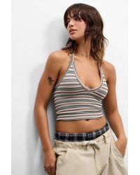 Out From Under - Andi Halterneck Stripe Top M At Urban Outfitters - Lyst