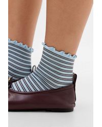Out From Under - Stripe Lettuce Edge Socks - Lyst