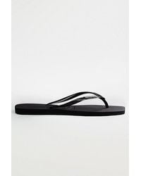 Havaianas - Slim Square Metallic Logo Flip Flop Sandal - Lyst