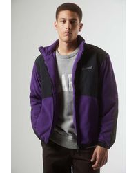 X-Large Panelled Fleece Jacket - Purple