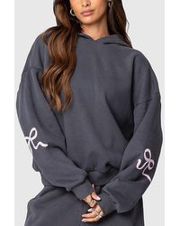 Edikted - Bonney Bow Detail Hoodie Sweatshirt - Lyst