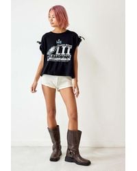 Urban Renewal - Remade From Vintage Black Graphic Bow T-shirt - Lyst