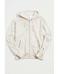 Champion Uo Exclusive Reverse Weave Tipped Crew Neck Sweatshirt - Natural