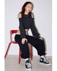 Out From Under - Raven Cold-Shoulder Cropped Sweatshirt - Lyst