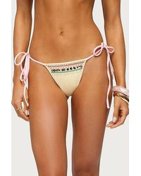 Edikted - Tarah Beaded String Bikini Bottom - Lyst