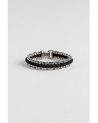 Urban Outfitters - Leather & Stainless Steel Chain Bracelet - Lyst