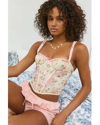Out From Under - Petunia Fields Ribbon Trim Lace Corset Top - Lyst