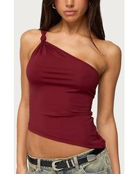 Edikted - Knotted One Shoulder Asymmetric Top - Lyst