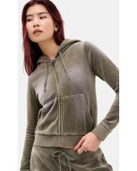 Juicy Couture - Uo Exclusive Washed Sea Green Velour Hoodie - Lyst