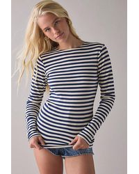 Vintage & ReMADE by UO - Vintage By Uo Striped Long Sleeve Tee - Lyst