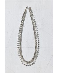 Urban Outfitters - Rhinestone Stainless Steel Layered Necklace - Lyst