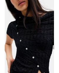 Silence + Noise - Silence + Noise Rubie Cowl Neck Asymmetric Button Blouse - Lyst