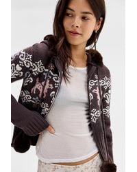 Daisy Street - Eclair Knit Zip-through Knit Hoodie - Lyst