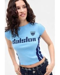 Urban Outfitters - Uo Blue Dalston Football T-shirt - Lyst