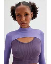 Urban Outfitters Out From Under Britney Seamless Shrug Top - Purple
