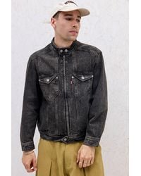 Levi's - Black Twisted Denim Moto Jacket - Lyst