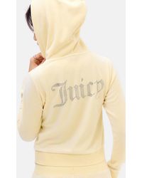 Juicy Couture - Uo Exclusive Washed Butter Yellow Velour Hoodie - Lyst