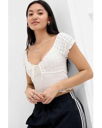Kimchi Blue - Sydney Cap Sleeve Shirred Top - Lyst
