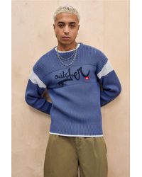 Quiksilver - Uo Exclusive Vintage Blue Knit Jumper - Lyst