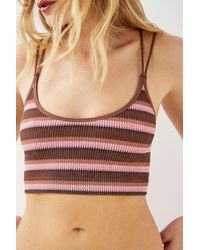 Out From Under - Markie Stripe Print Seamless Ribbed Cami Xs At Urban Outfitters - Lyst