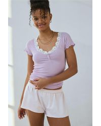 Out From Under - Diana Lace Henley T-shirt - Lyst