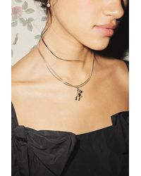 Urban Outfitters - Delicate Teddy Bear Charm Necklace - Lyst