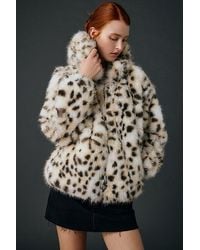 Urban Outfitters - Uo Sloanne Faux Fur Zip-Up Hooded Jacket - Lyst