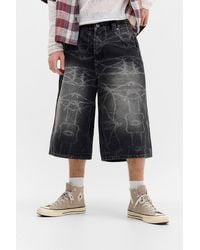 BDG - Neo Black Barbed Wire Denim Skate Shorts - Lyst